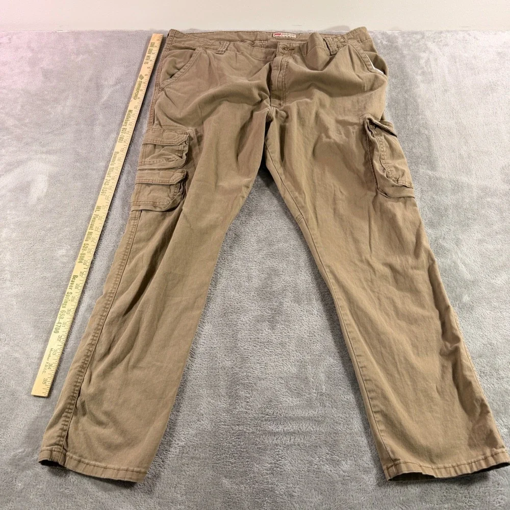 Wrangler Cargo Pants Mens 42x30 Tan Regular Taper Stretch Khaki 112344922
